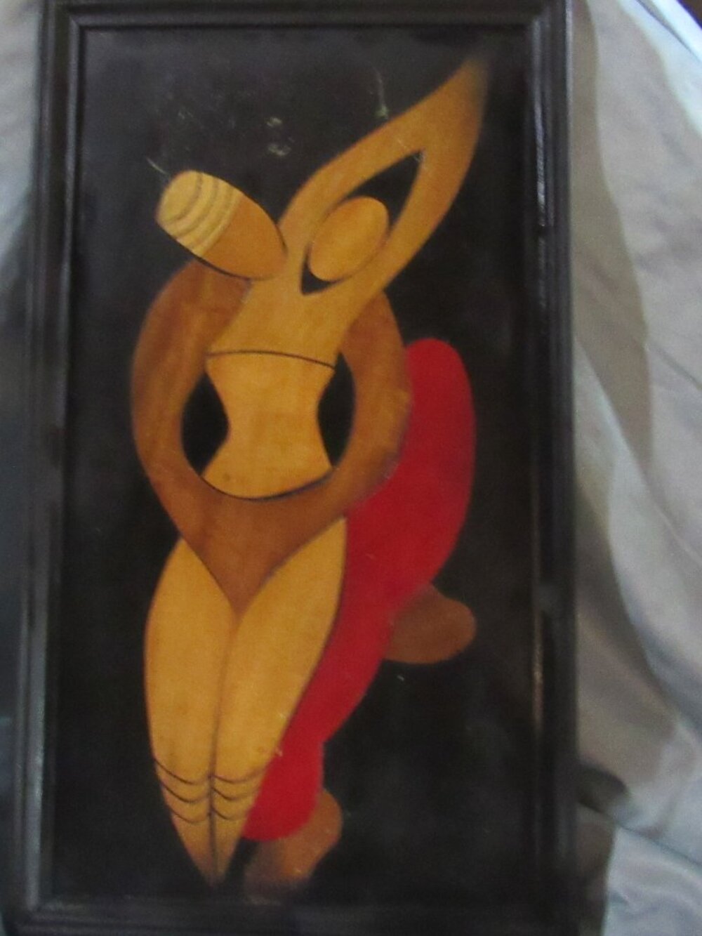 Mid Century Modern Guyana Artist & Designer D Addo Wood Collage Art Lovers Y214